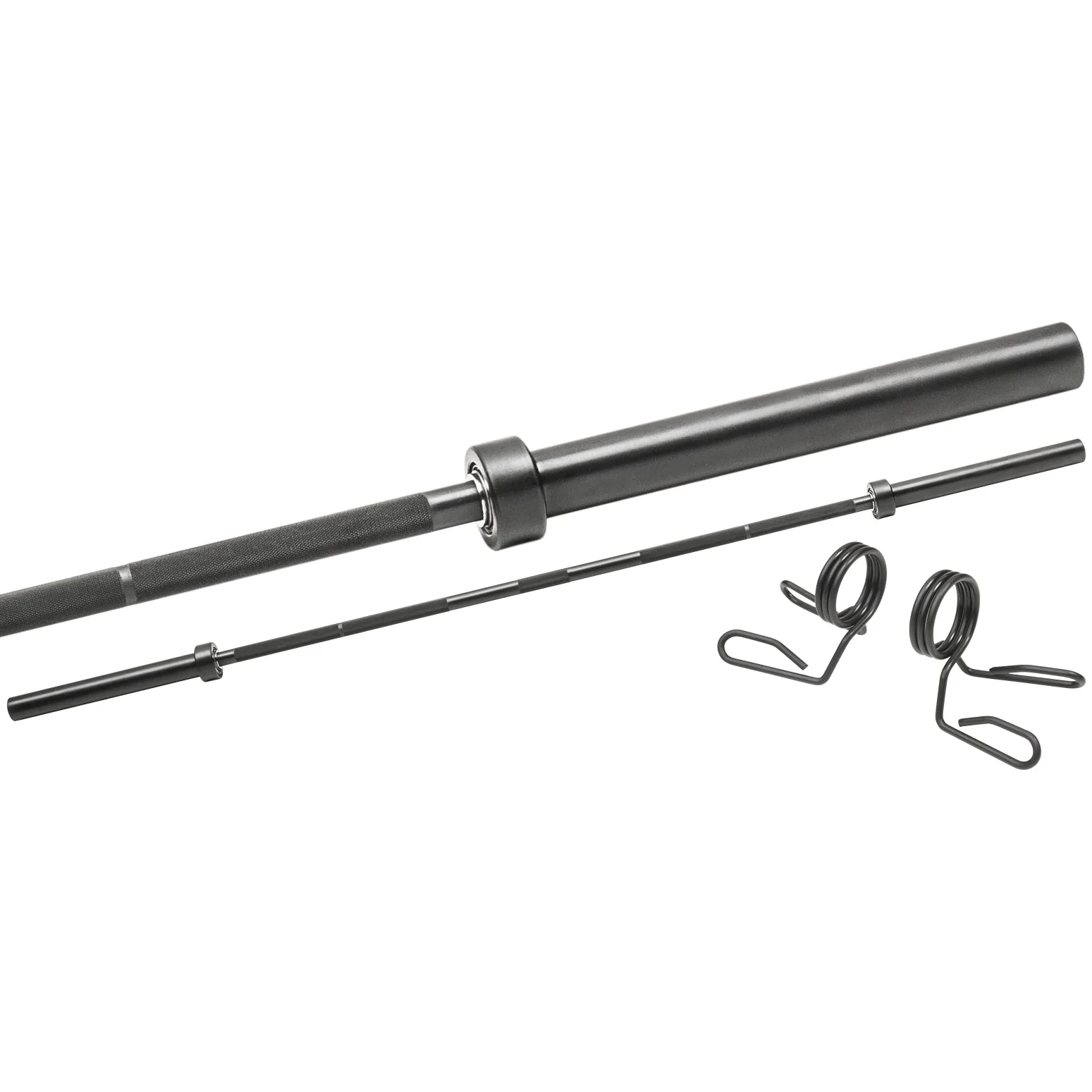 Olympia Federstahl Langhantel 220 cm Black-oxid inkl. Verschlüssen 50/51 mm