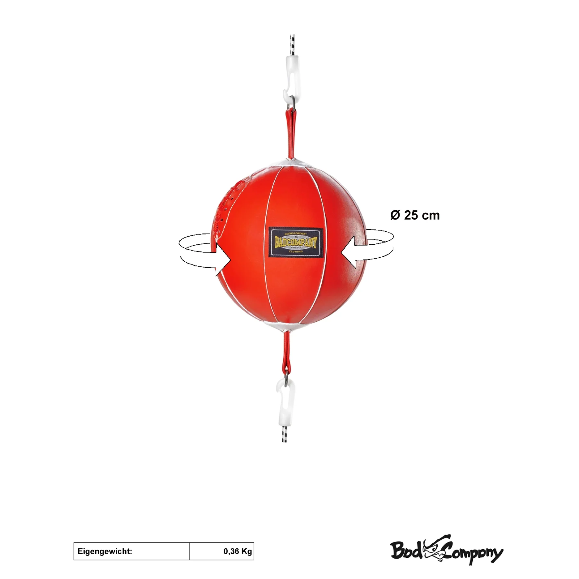 Doppelendball aus Leder inkl. Spanngurten red - Image 8