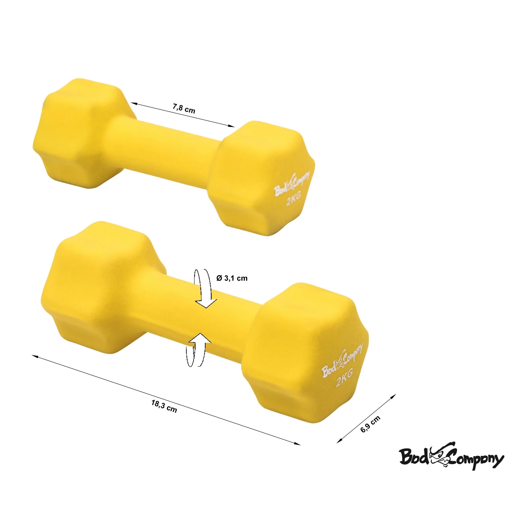 4Kg (2x2,0) Neopren Gymnastik Hanteln Hantel Gewichte Hantel-Set - Image 5