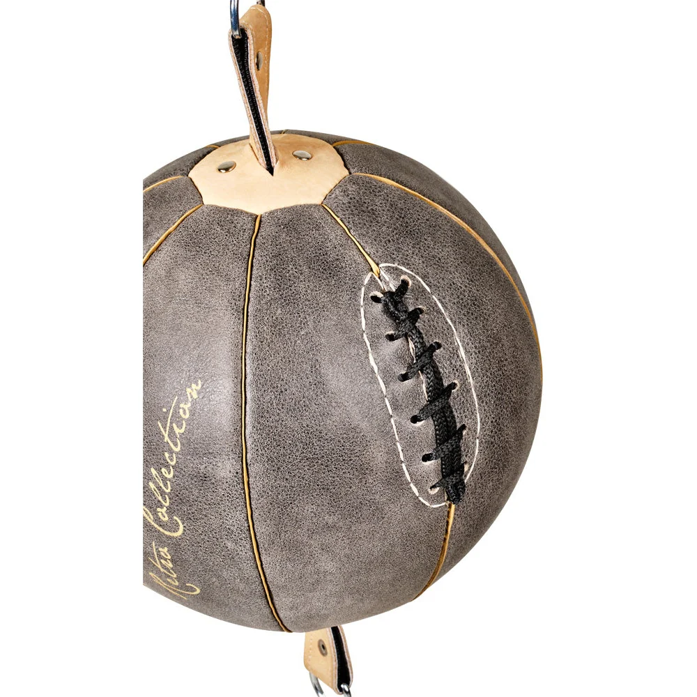 Retro Doppelendball aus Rindsleder mit Spanngurten - Image 5