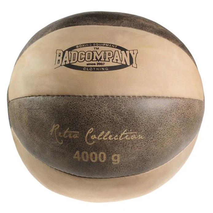 Retro Medizinball aus Rindsleder 4 kg - Image 2