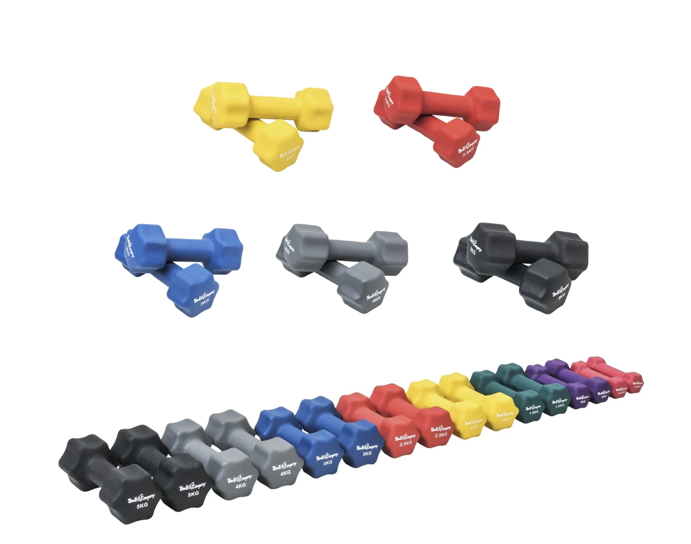 33Kg (2x2, 2x2.5, 2x3, 2x4, 2x5) Neopren Gymnastik Hanteln