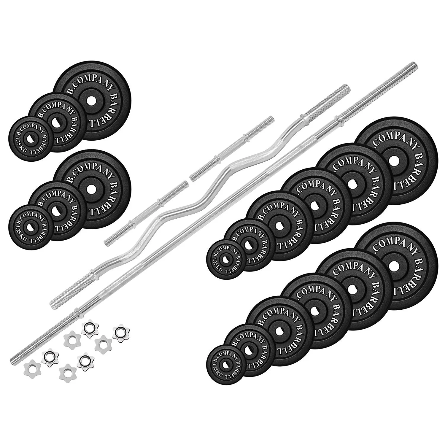 Guss Hantel-Set 145,5 Kg Langhantel SZ-Hantel Gewichte Hanteln - Image 2