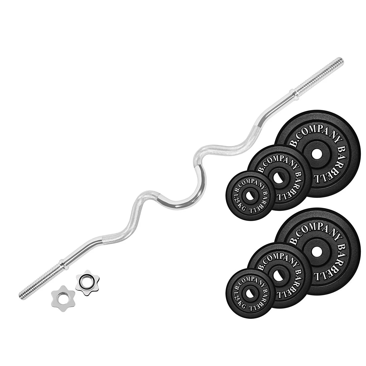 Guss Hantel-Set 25 Kg Super SZ-Curlstange Gewichte Hantelset - Image 2