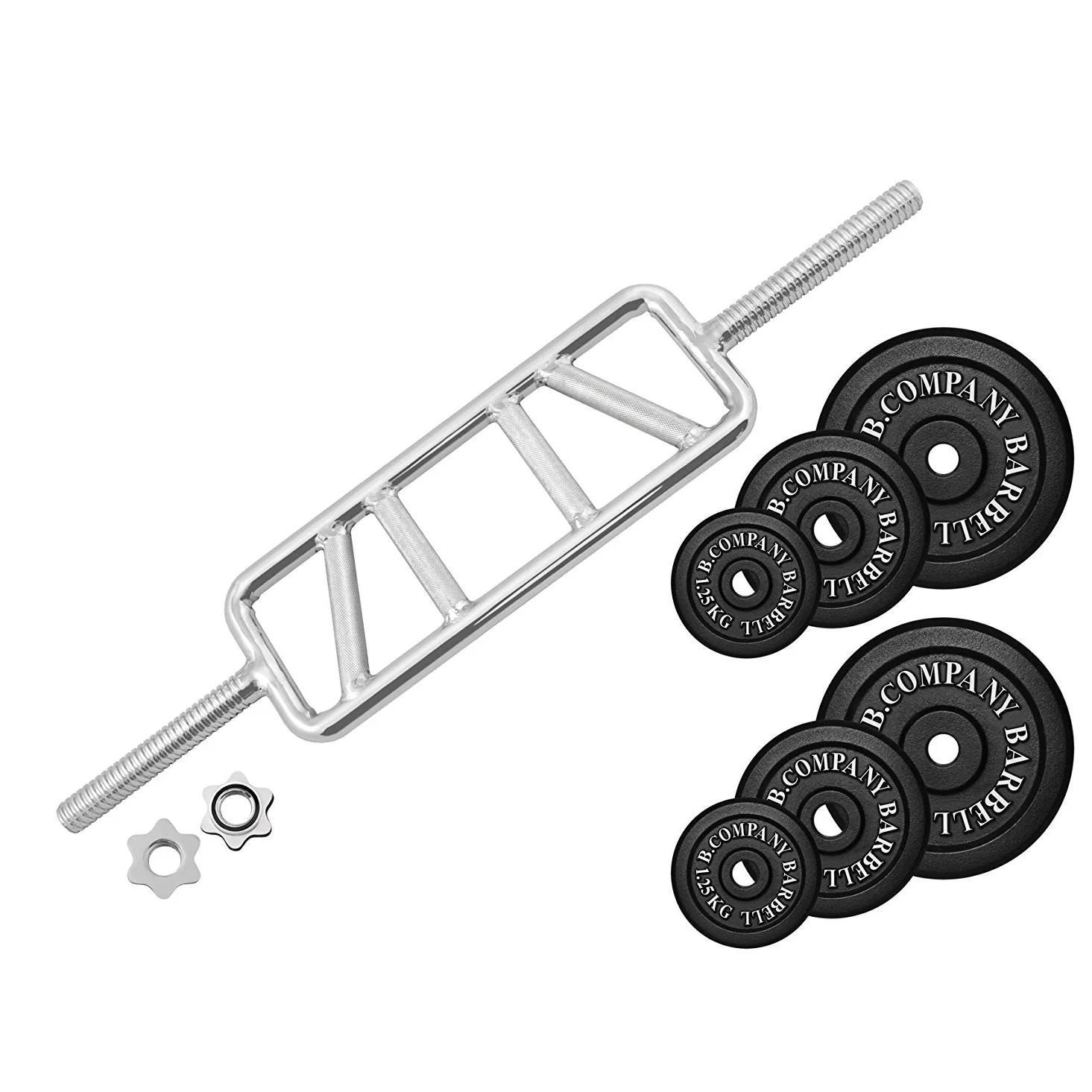 Guss Hantel-Set 25,5 Kg Trizephantelstange Gewichte Rahmenhantel - Image 2