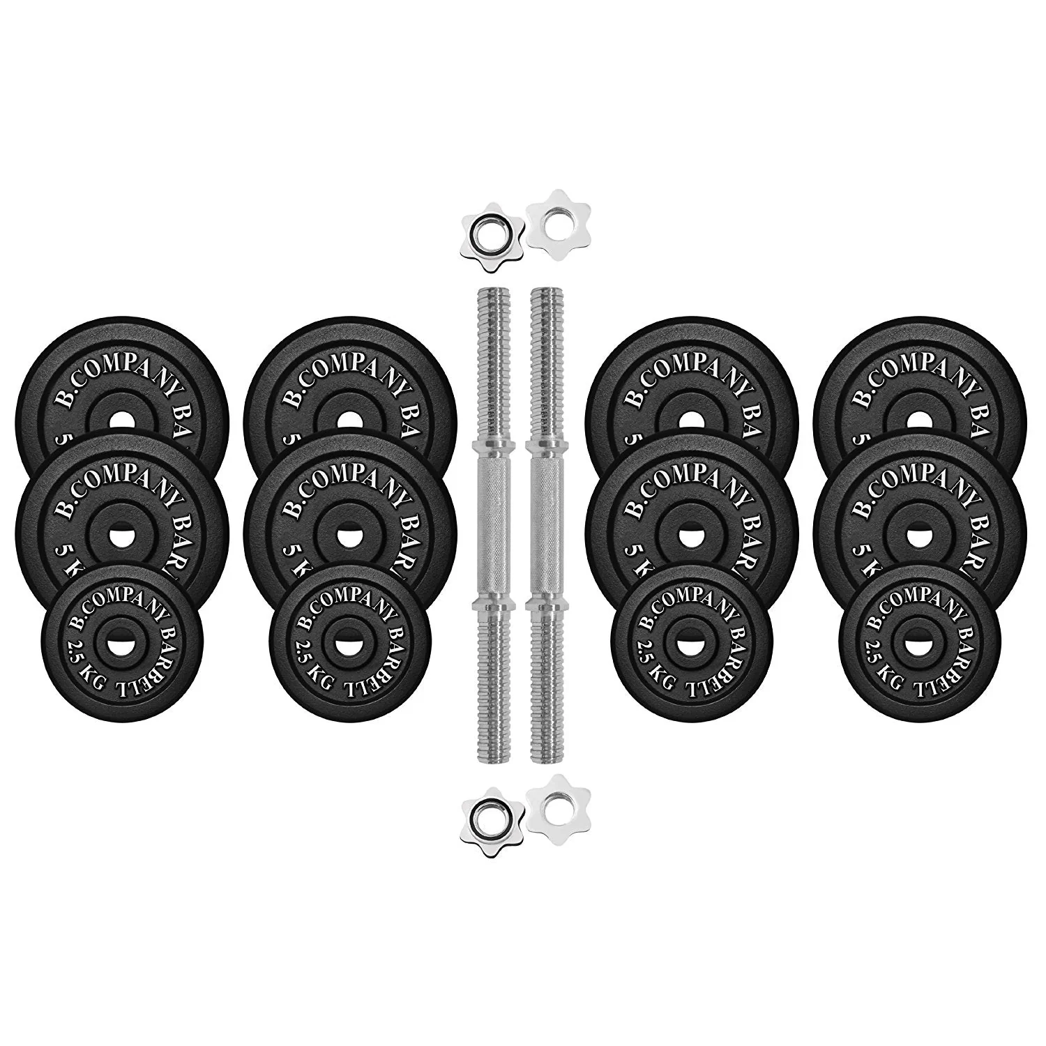 Guss Kurzhantel-Set 55Kg (2x27,5) Hantelscheiben Hantelset - Image 2