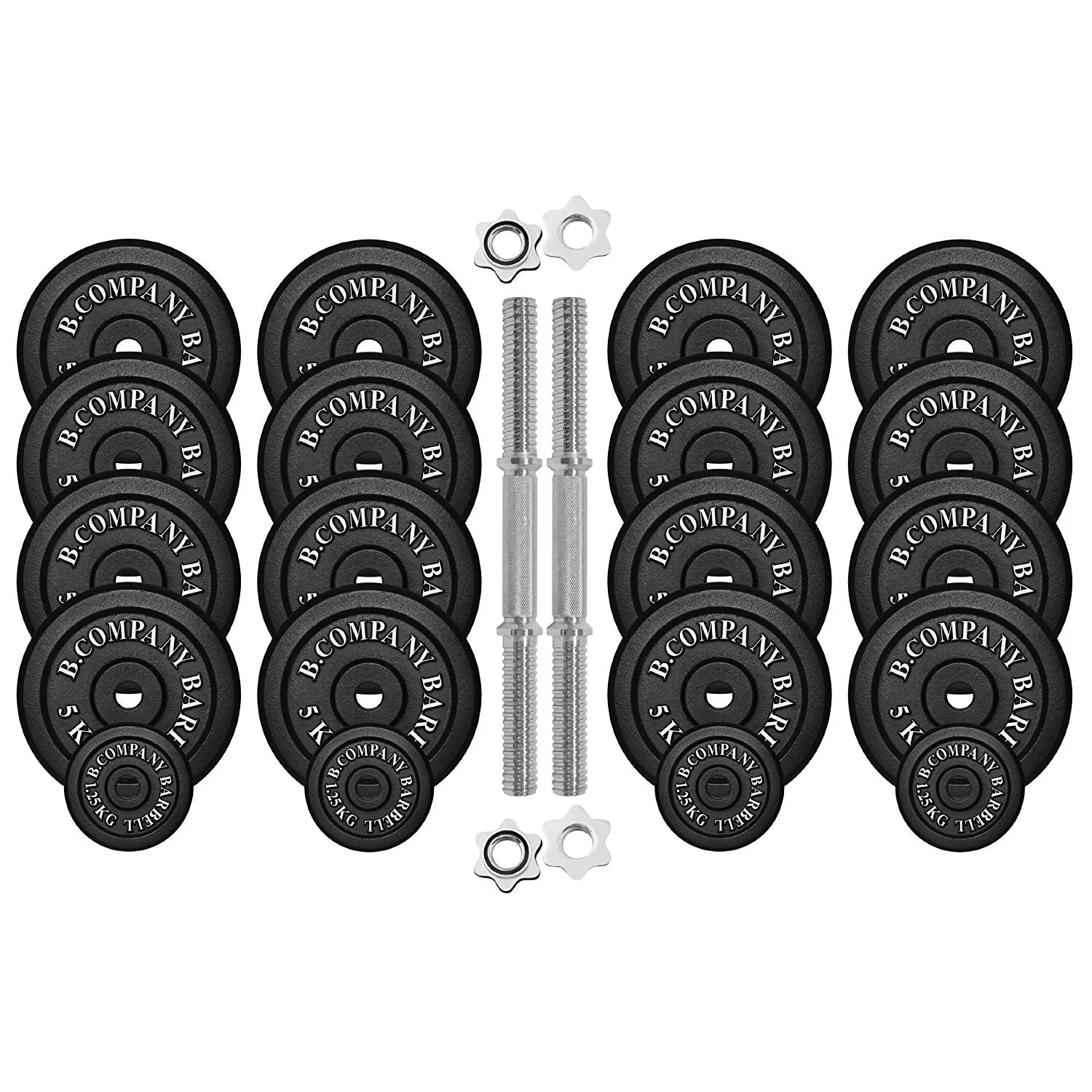 Guss Kurzhantel-Set 90Kg (2x45) Hantelscheiben Hantelset - Image 2