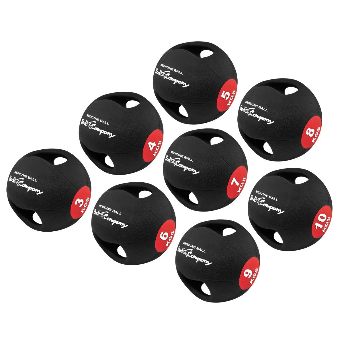 Medizinball mit Doppelgriff aus Gummi 4 kg - Image 4