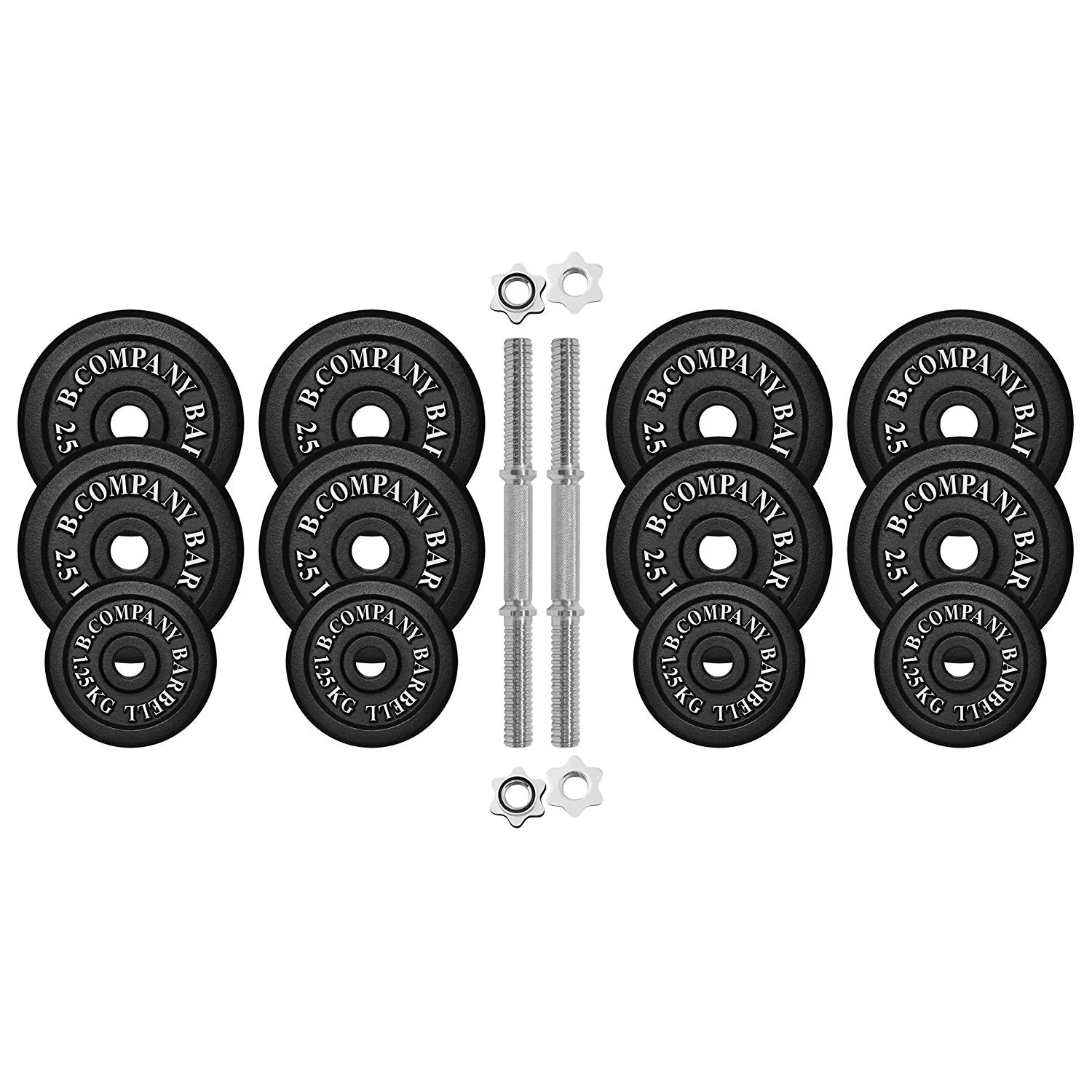 Guss Kurzhantel-Set 30 kg (2x15) Hantelscheiben Hantelset - Image 2