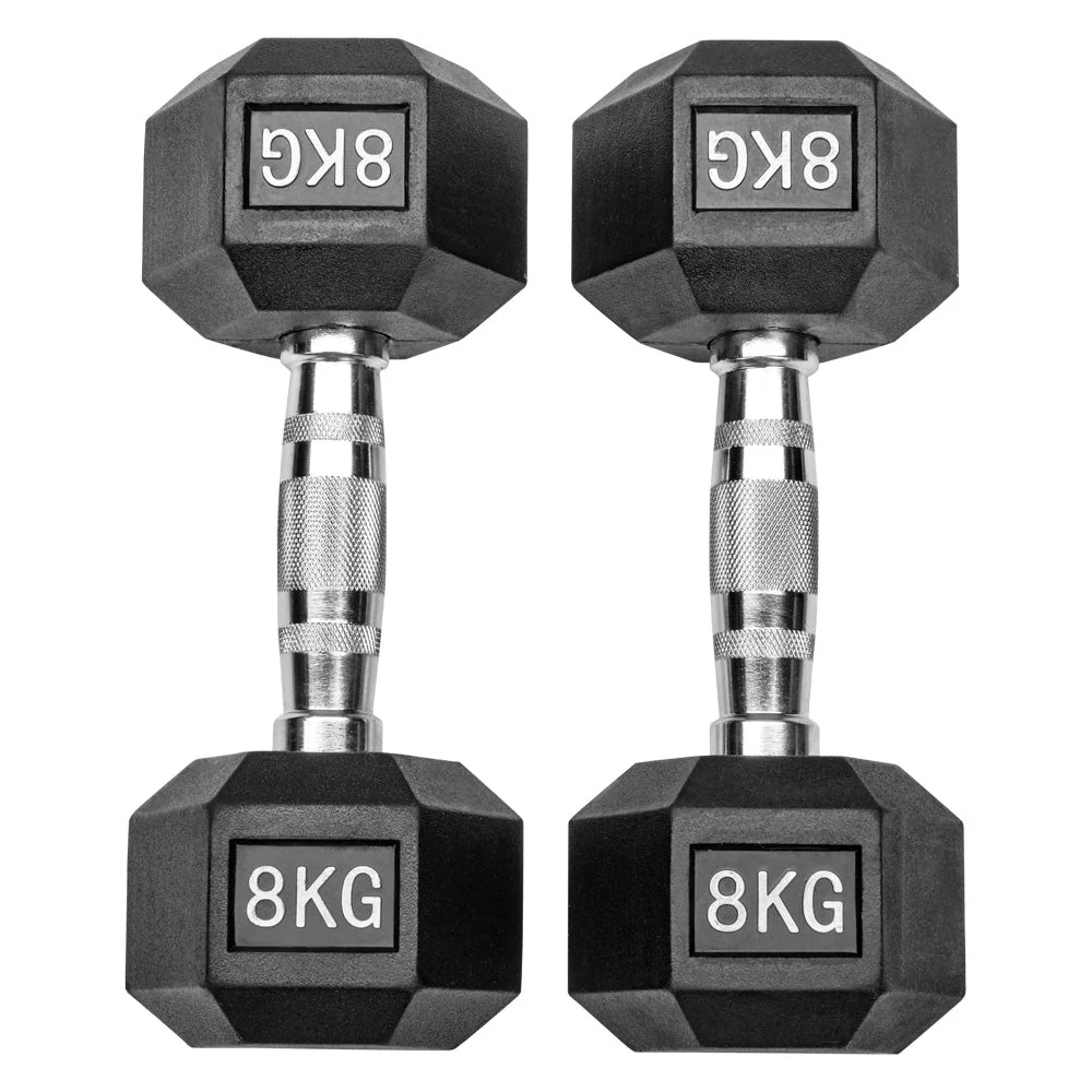 Gummierte Hexagon Hanteln mit verchromten Griffen - Image 19