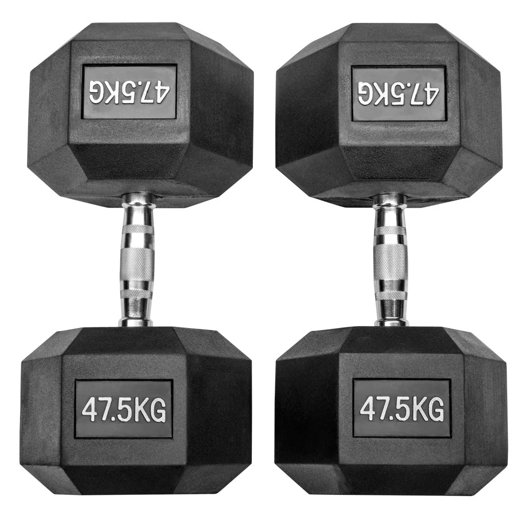 Gummierte Hexagon Hanteln mit verchromten Griffen - Image 70