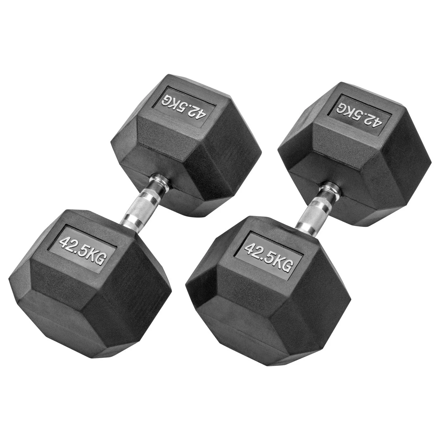 Gummierte Hexagon Hanteln mit verchromten Griffen - Image 75