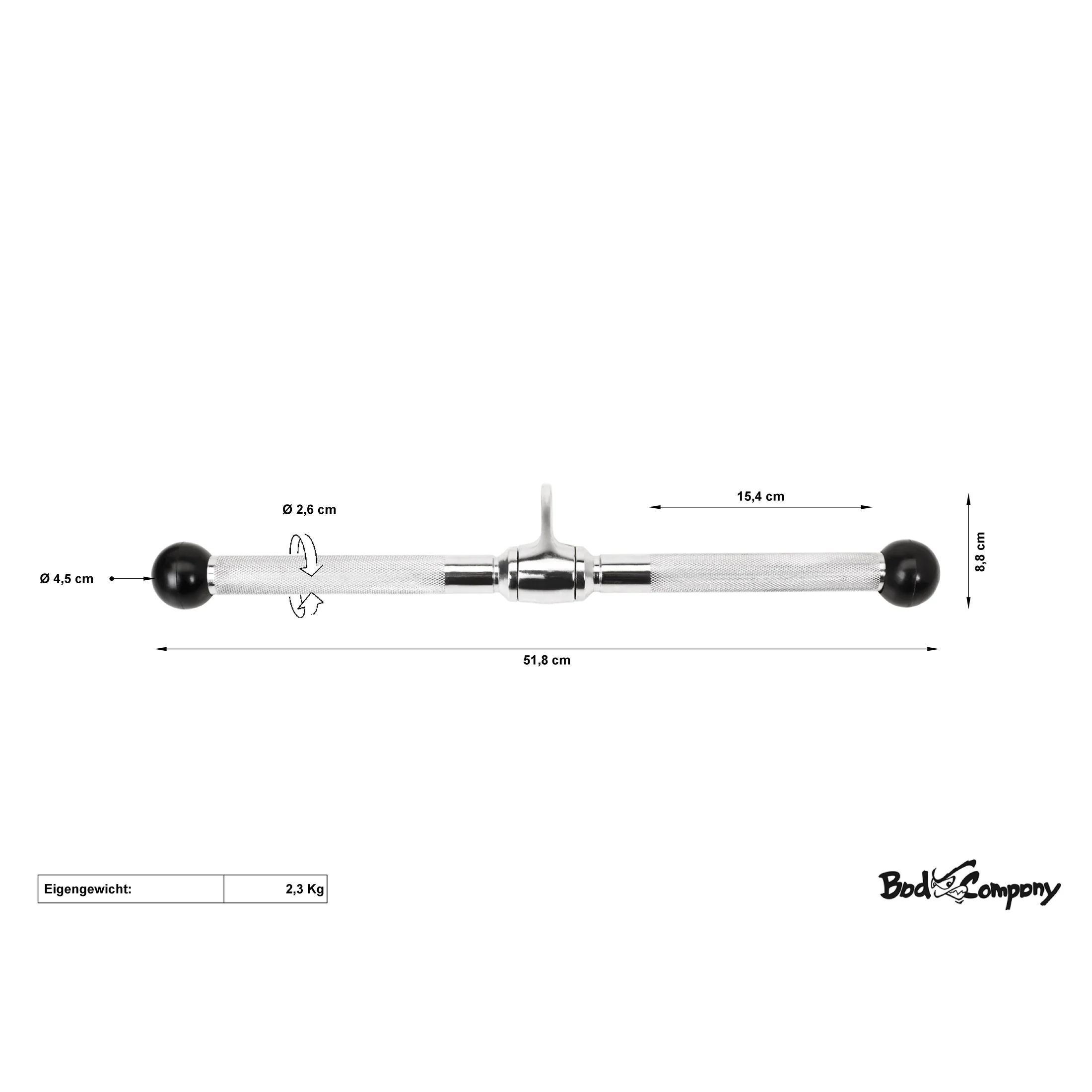 Trizep-/Bizep Stange mit Bumper-Ballen - Image 2
