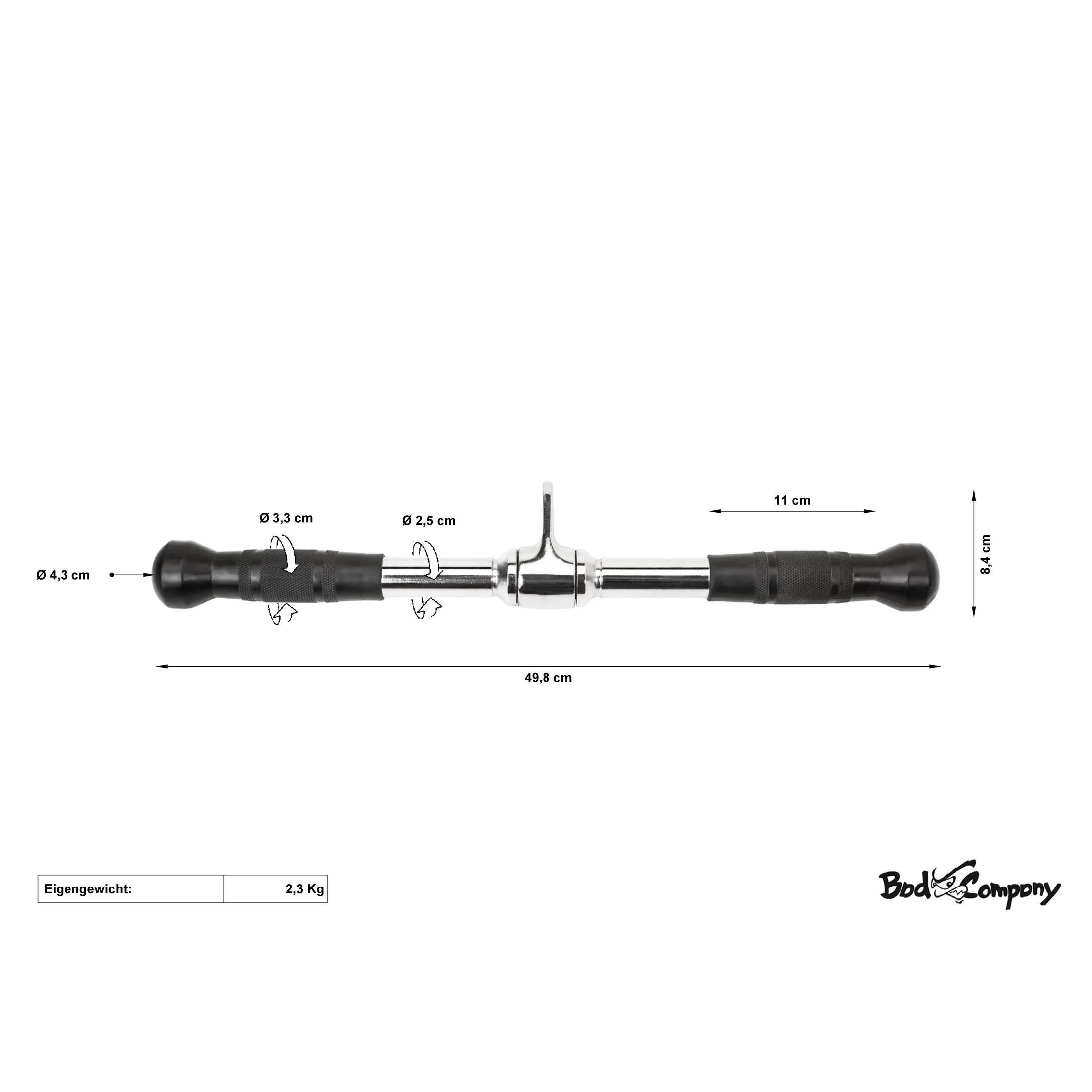 Trizep-/Bizep Griff gerade m. Gummi Hand-Grips - Image 3