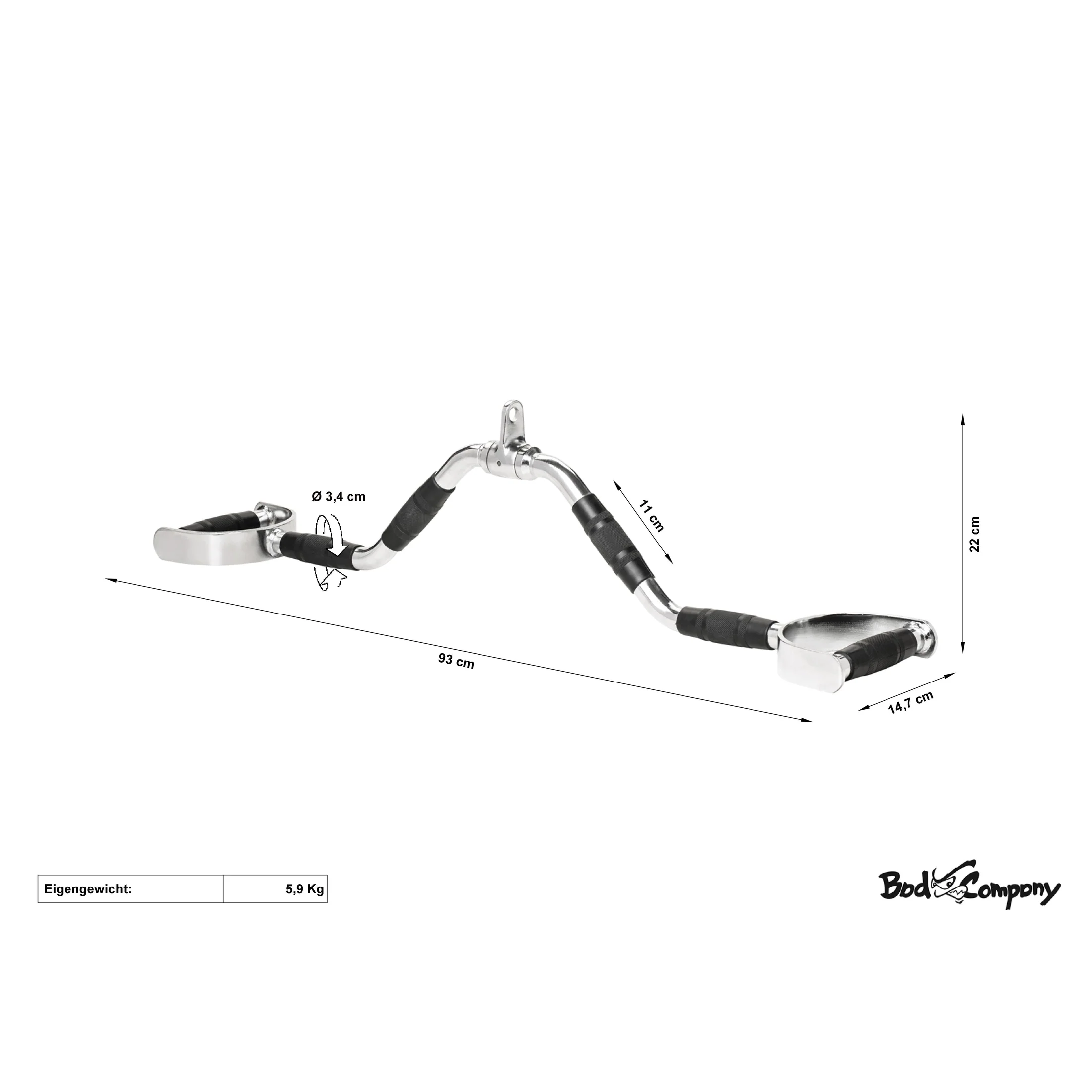 Latzugstange Huf-Griff m. Gummi Hand-Grips - Image 3