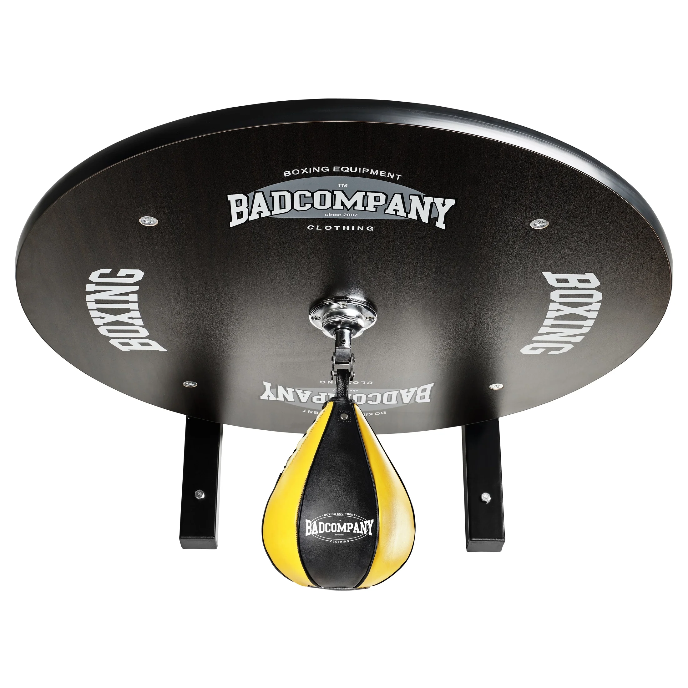 Speedball Plattform mit PU Boxbirne schwarz/gelb medium zur Wandmontage I BCA-39