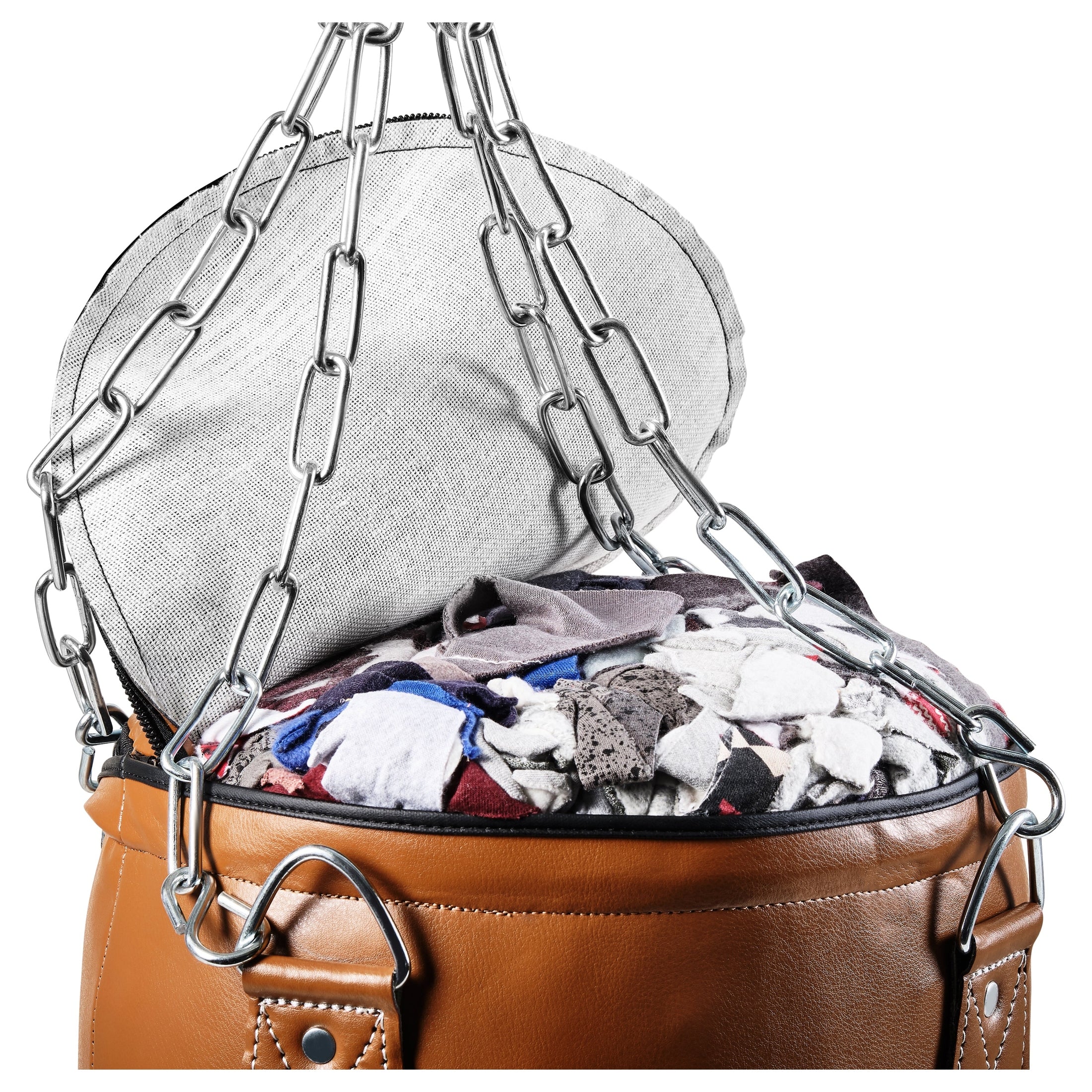 Retro Boxsack aus Kunstleder mit Stahlkette - Image 11