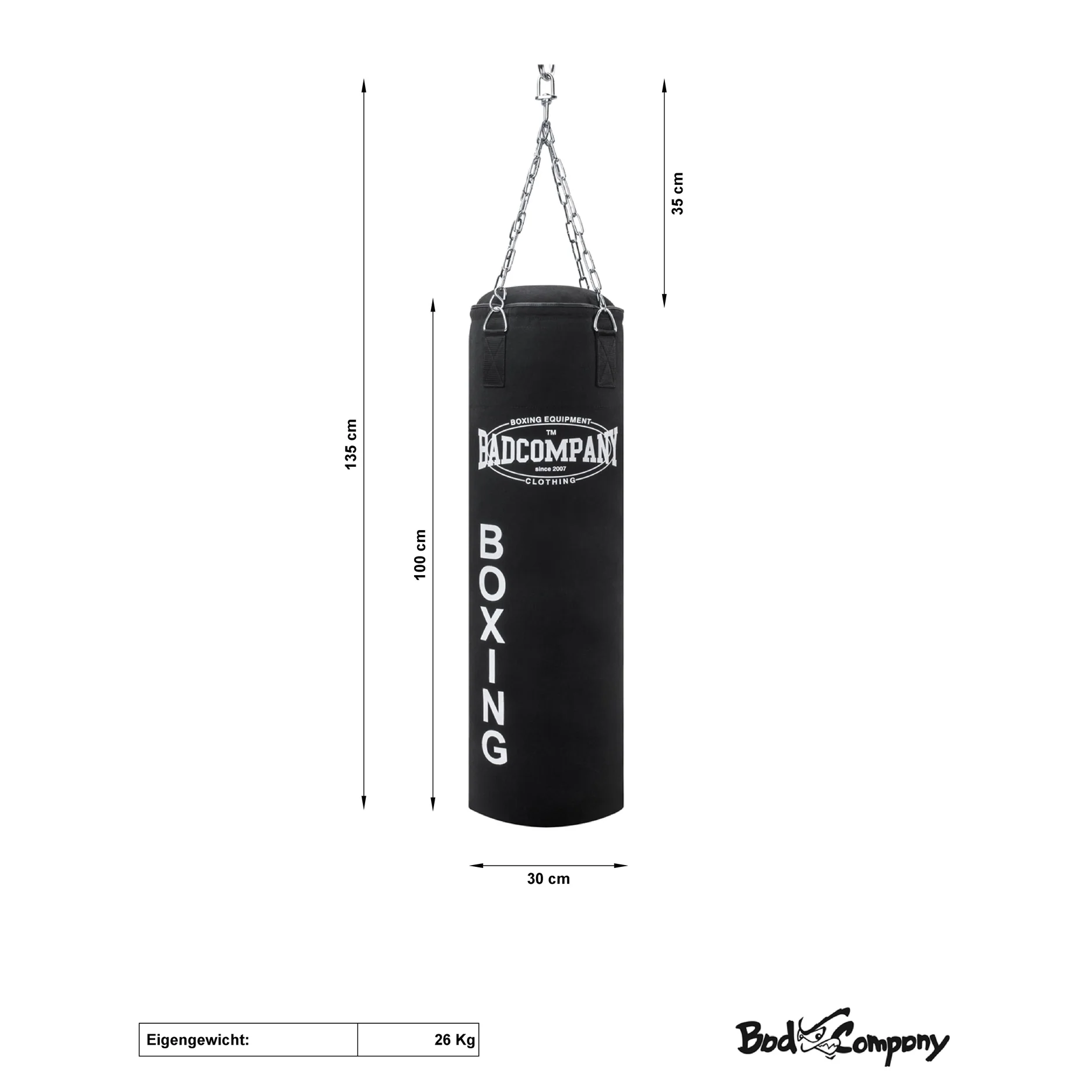 Canvas-Boxsack in schwarz mit Stahlkette - Image 8