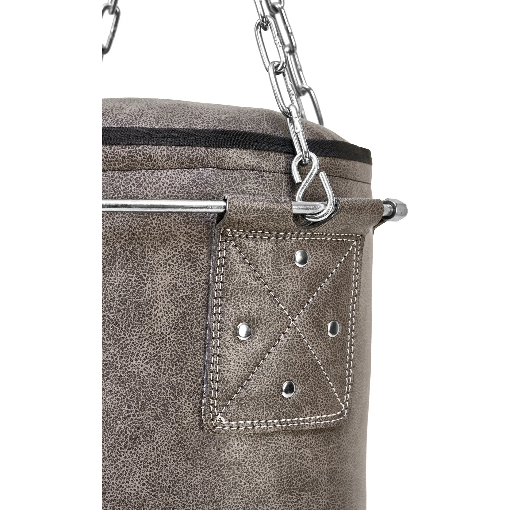 Vintage Boxsack Kunstleder mit Stahlkette und Metallring - Image 3