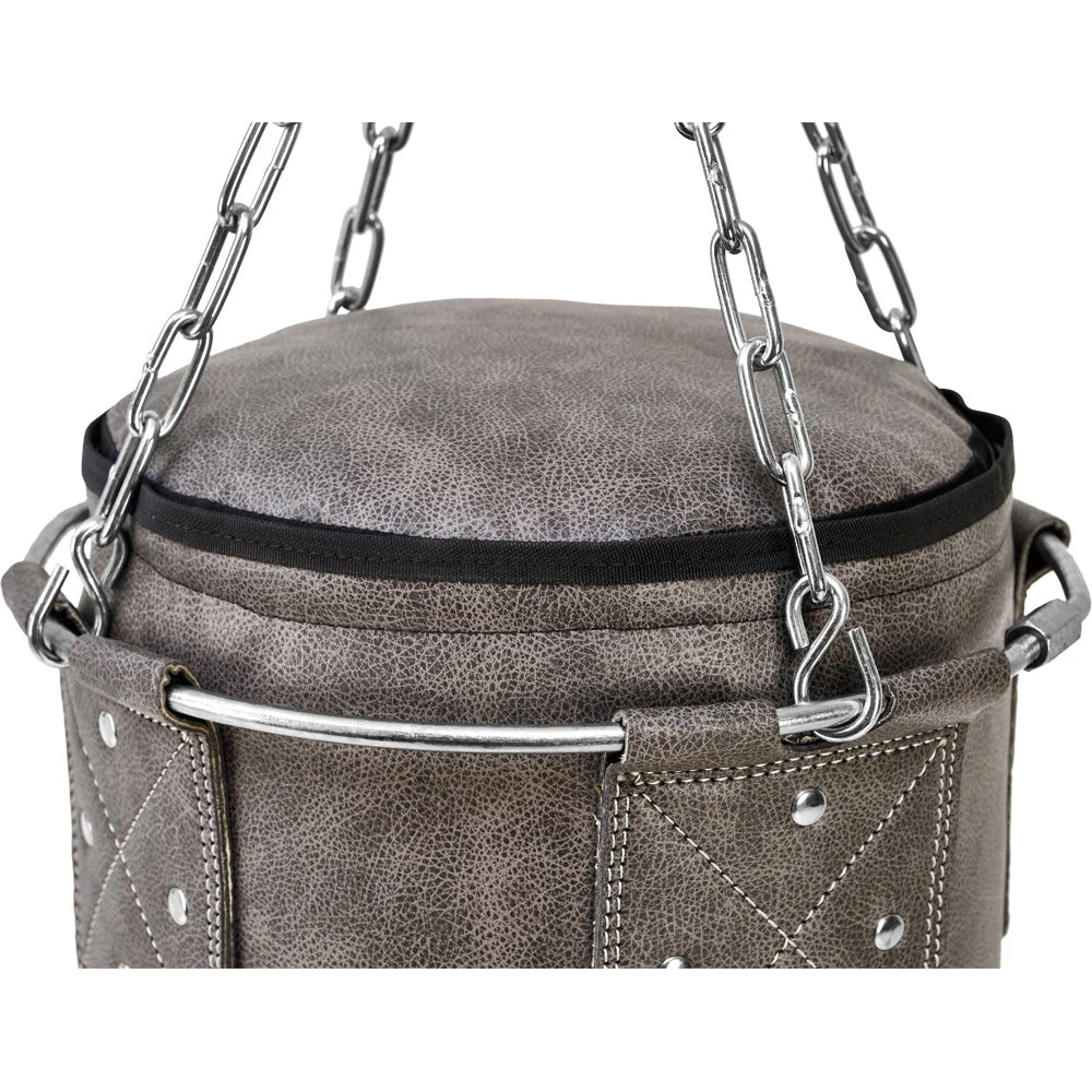 Vintage Boxsack Kunstleder mit Stahlkette und Metallring - Image 5